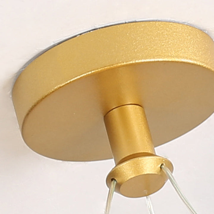 Moderne Nordisk Rund Metal LED Loftlampe i Guld eller Sort