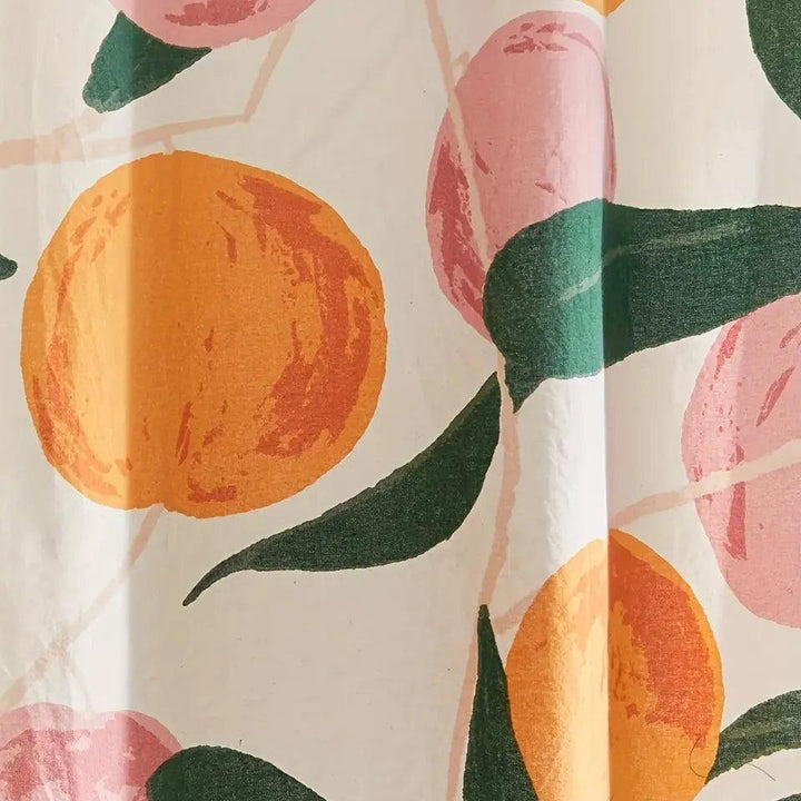 Livligt Blomster Bruseforhæng i Polyester