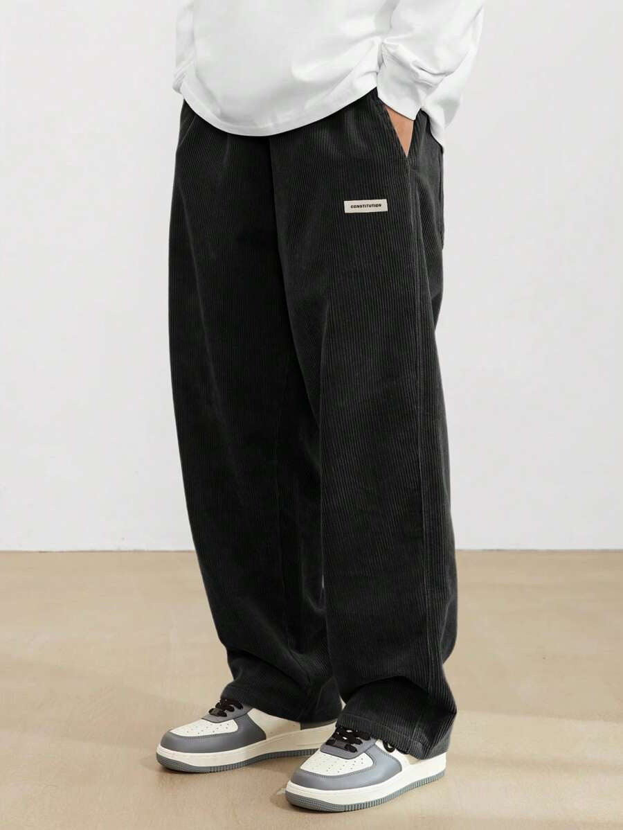 Baggy Hose med Justerbar Bund