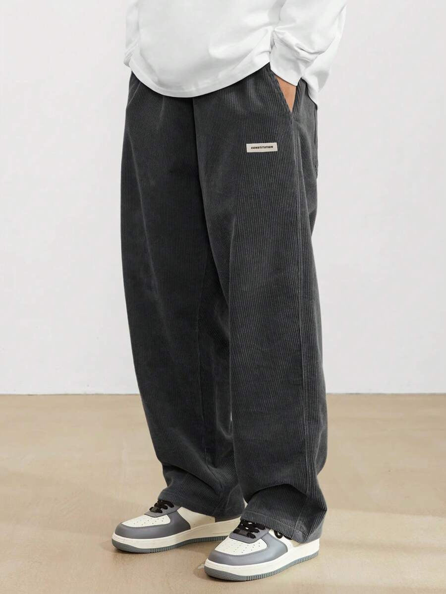 Baggy Hose med Justerbar Bund