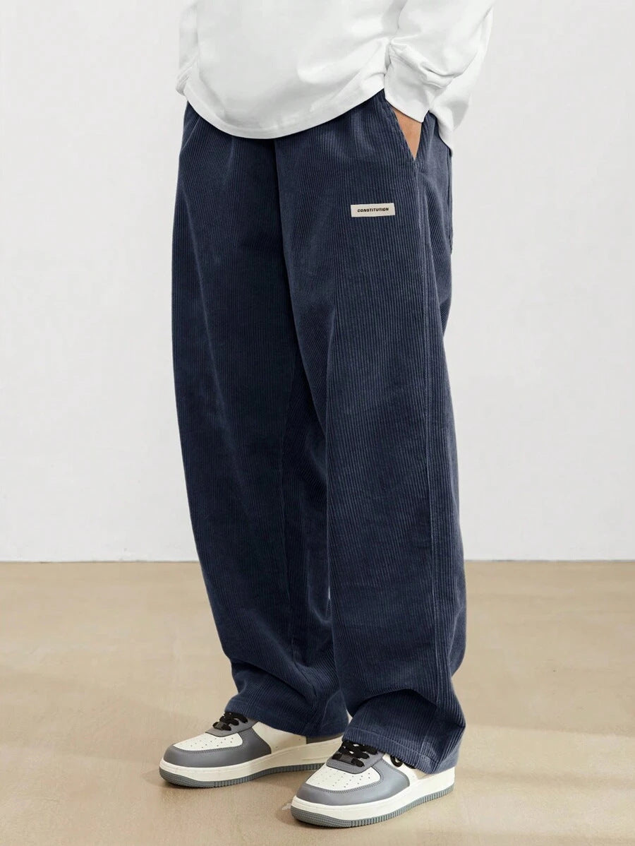 Baggy Hose med Justerbar Bund