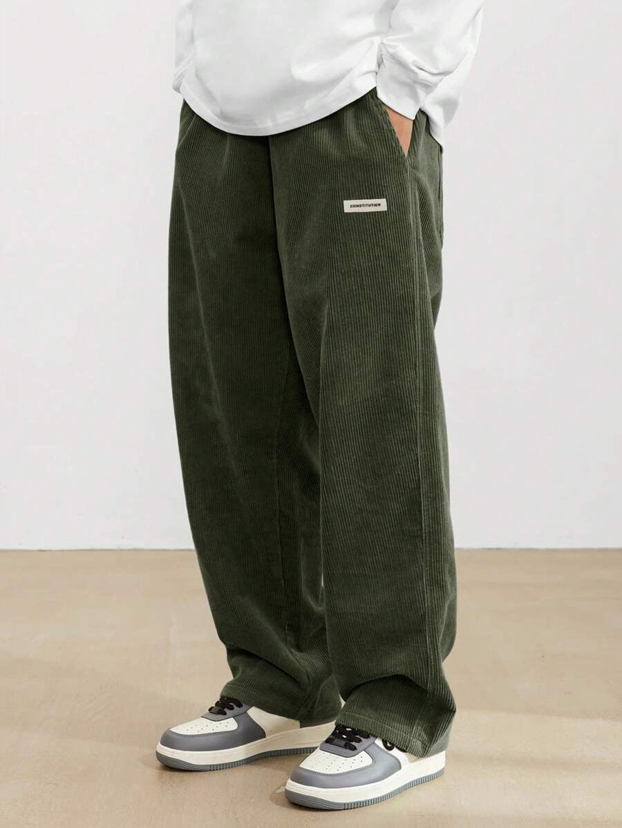 Baggy Hose med Justerbar Bund