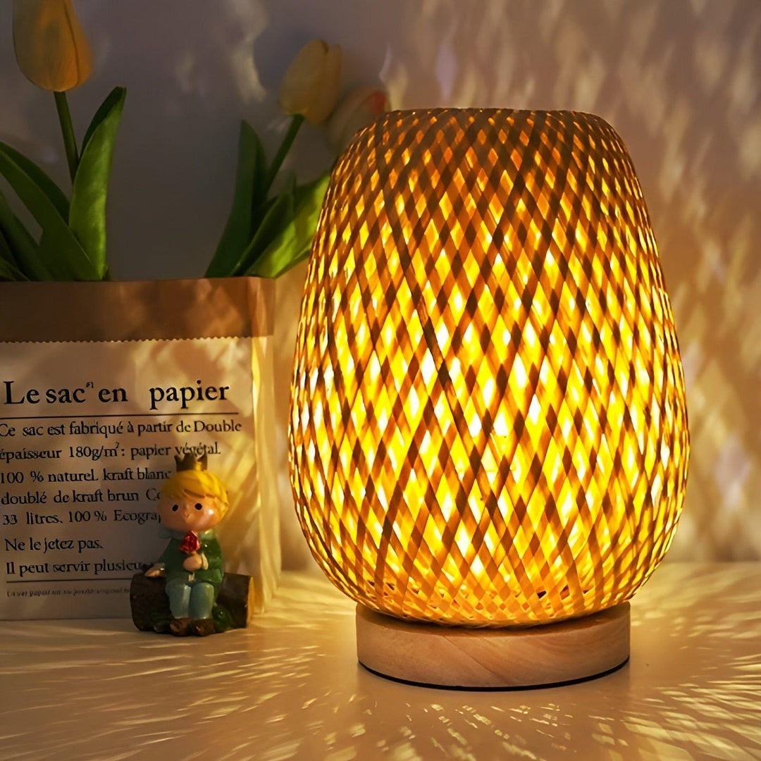Bamboo USB Bordlampe - Miljøvenlig Uplight i Ægte Bambus