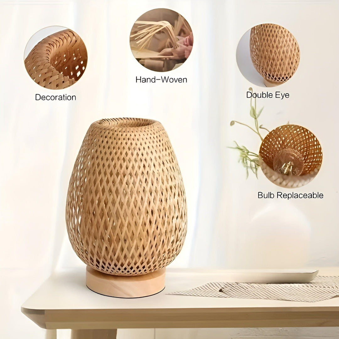 Bamboo USB Bordlampe - Miljøvenlig Uplight i Ægte Bambus