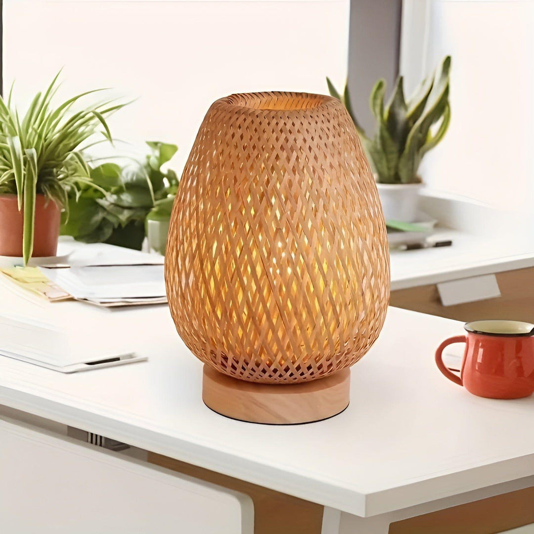 Bamboo USB Bordlampe - Miljøvenlig Uplight i Ægte Bambus