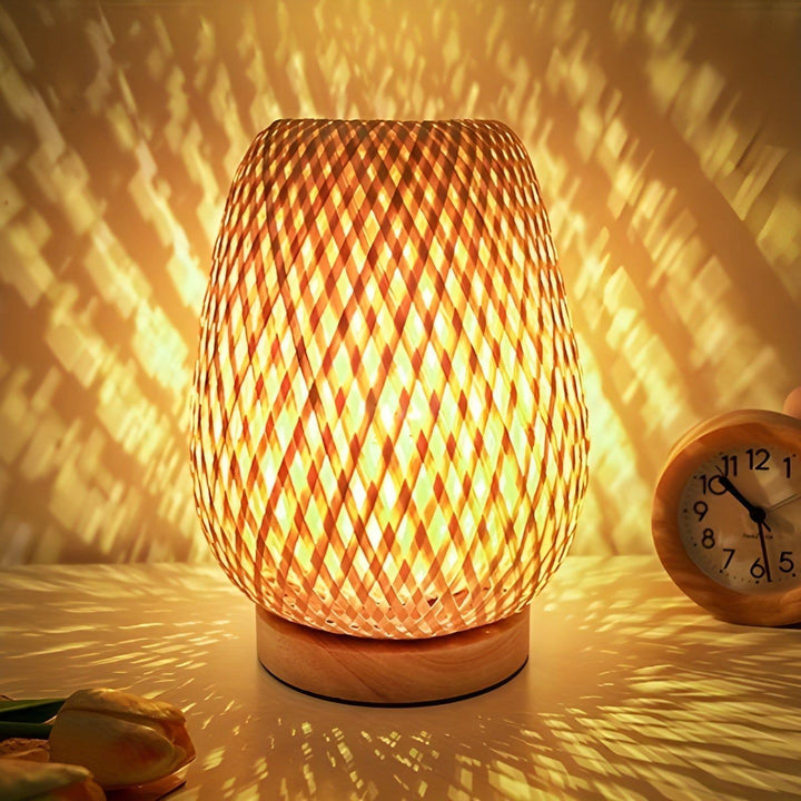 Bamboo USB Bordlampe - Miljøvenlig Uplight i Ægte Bambus