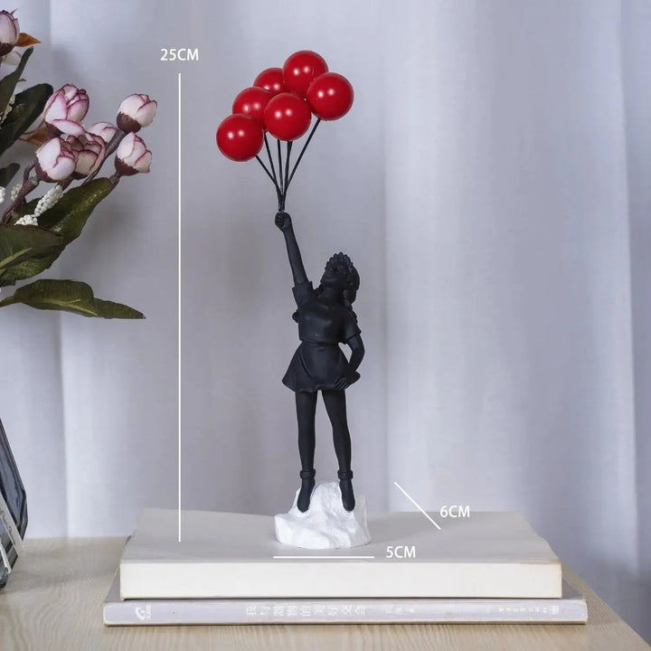 Farverig Ballonpige Statue i Harpiks