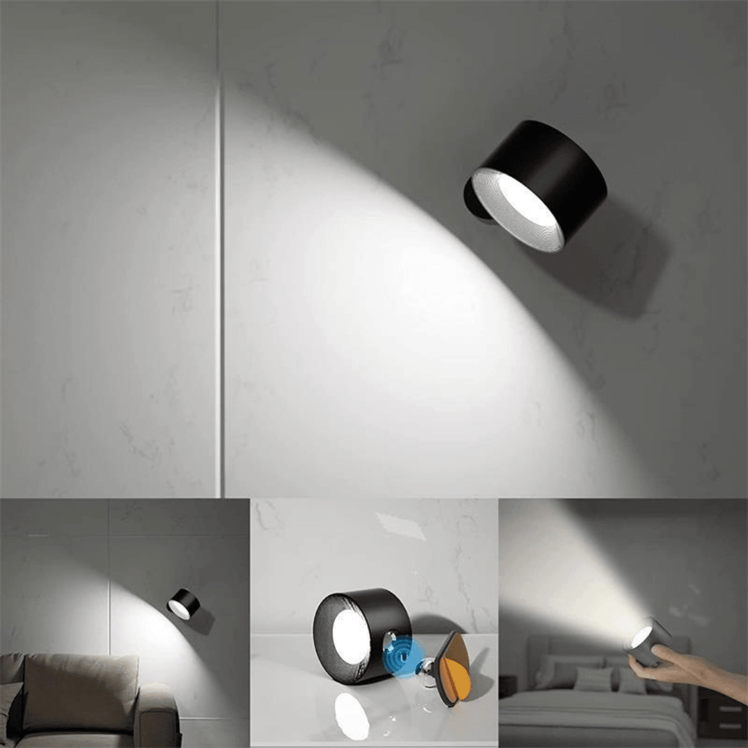 360° Justerbar Trådløs Væglampe med USB Opladning
