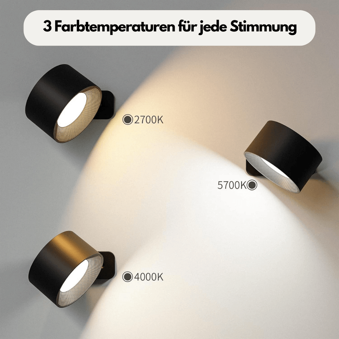 360° Justerbar Trådløs Væglampe med USB Opladning