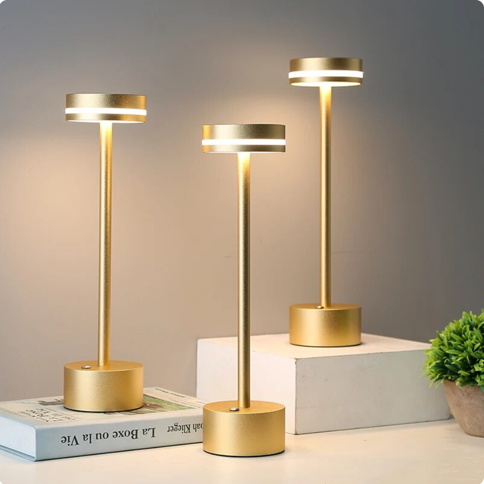 Genopladelig Trådløs Touch Kontrol Lampe i Aluminium