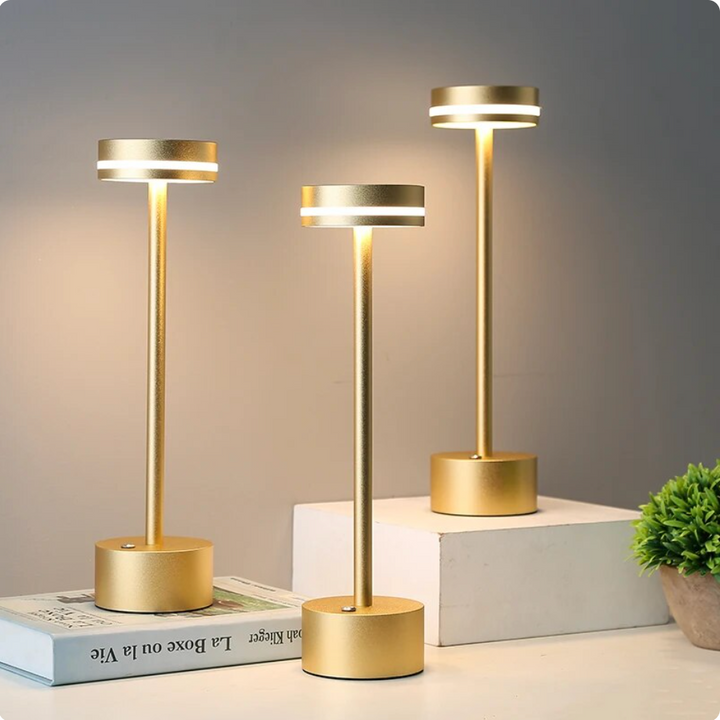 Genopladelig Trådløs Touch Kontrol Lampe i Aluminium