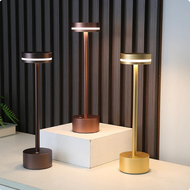 Genopladelig Trådløs Touch Kontrol Lampe i Aluminium