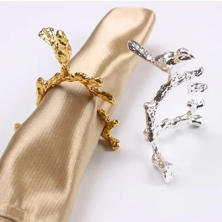 Elegante Servietringe i Guld eller Sølv - 4 Stykker