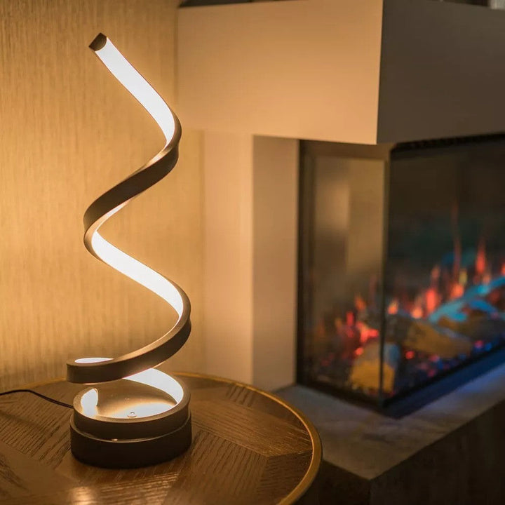Moderne Spiral LED Bordlampe med Justerbar Lysstyrke og Farvetemperatur