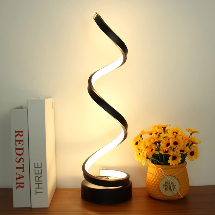 Moderne Spiral LED Bordlampe med Justerbar Lysstyrke og Farvetemperatur