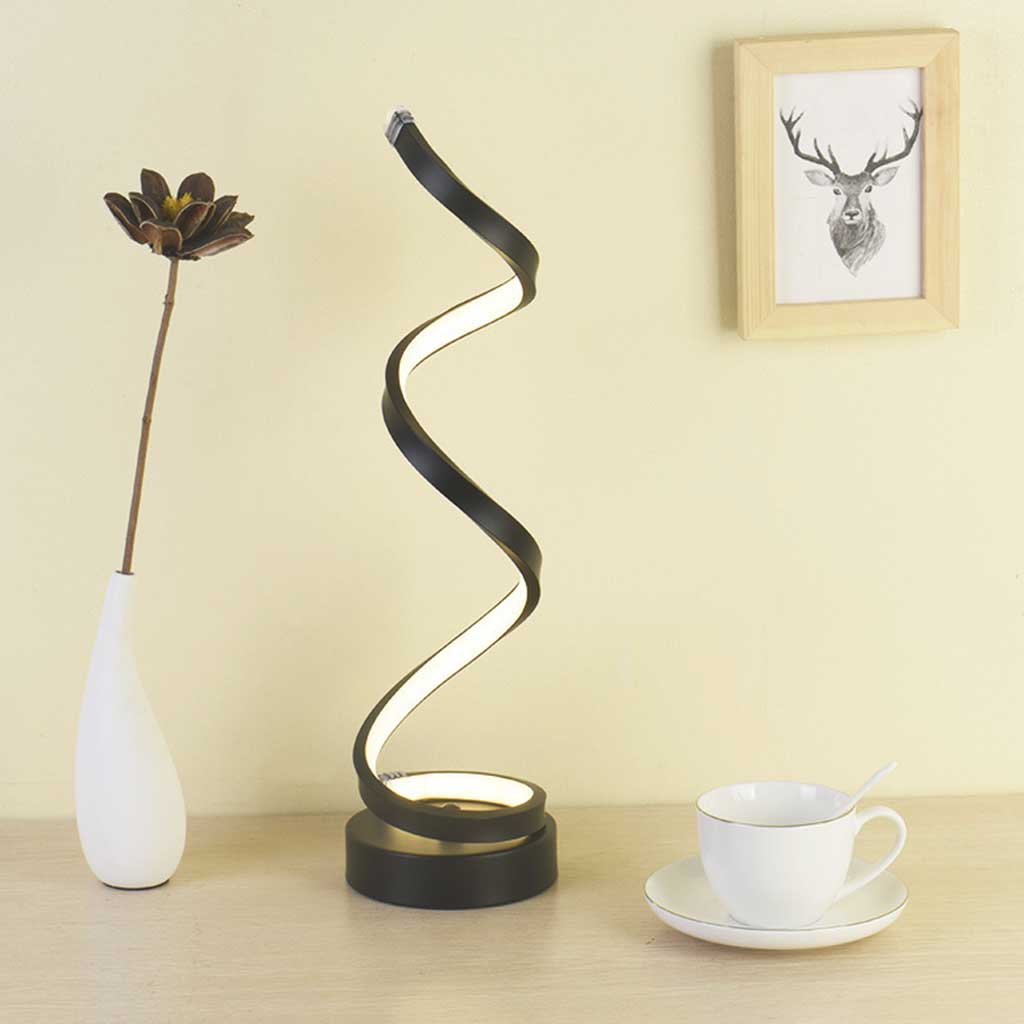 Moderne Spiral LED Bordlampe med Justerbar Lysstyrke og Farvetemperatur