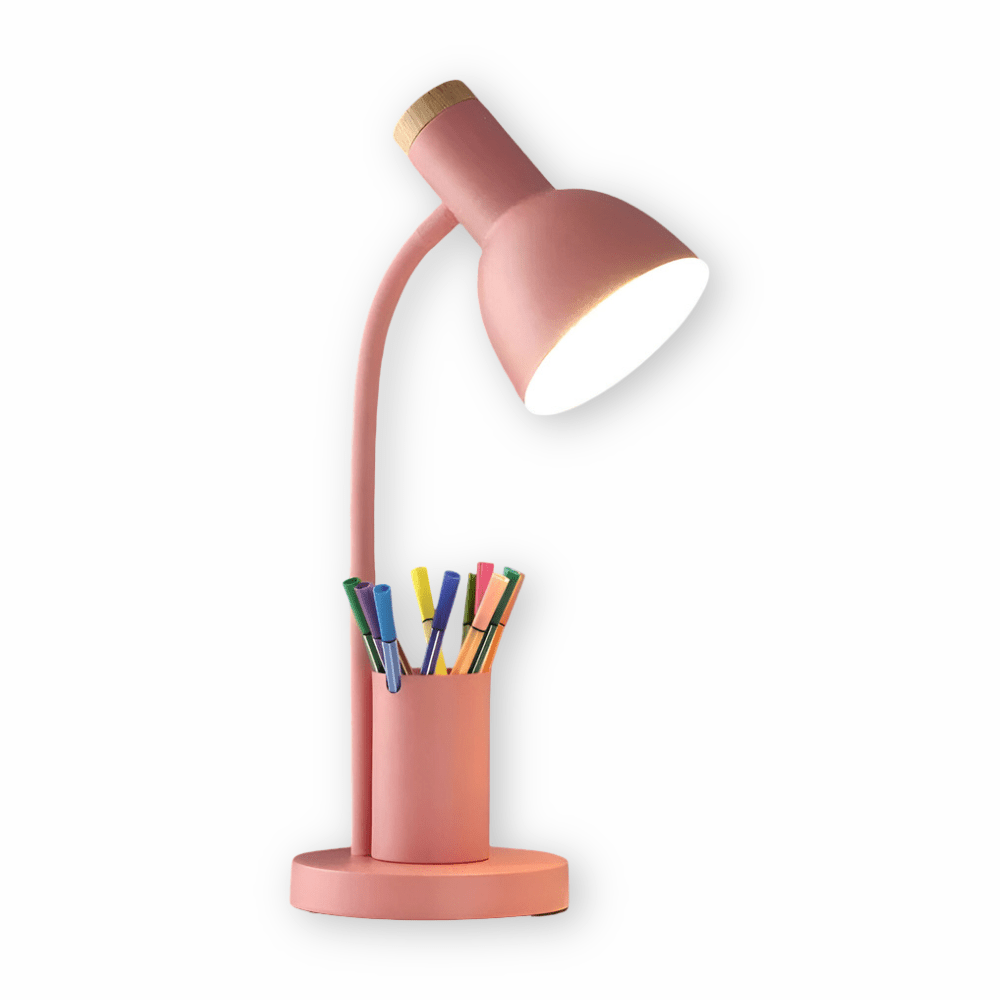 Moderne LED Skrivebordslampe med Justerbare Lysfarver og Penneholder
