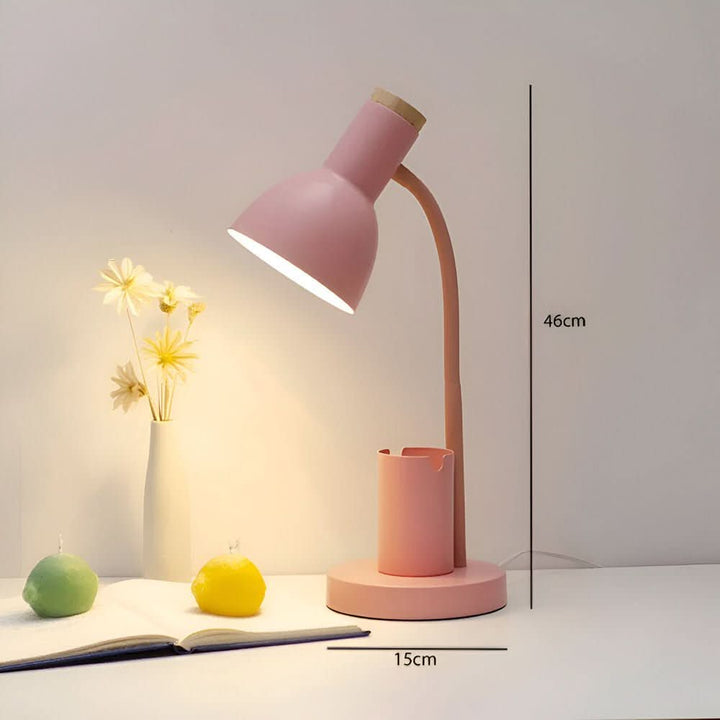 Moderne LED Skrivebordslampe med Justerbare Lysfarver og Penneholder