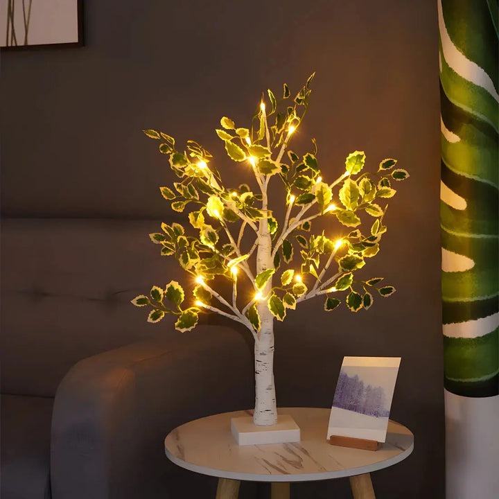 Trædesign Bordlampe med Varmt LED-lys