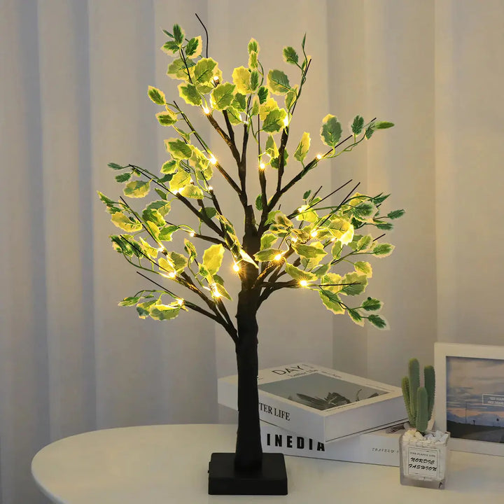Trædesign Bordlampe med Varmt LED-lys