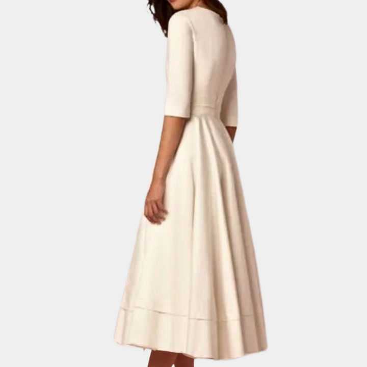 Joy | Kvinders A-Linje Elegant Midi Kjole