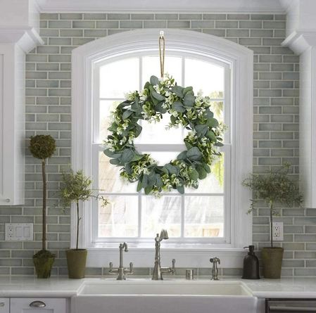 Elegant Kunstig Eucalyptus Krans - Vejrbestandig Dekoration