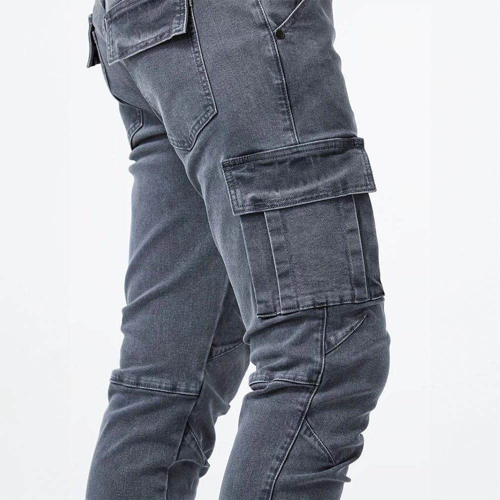 Slim Fit Cargo Jeans til Mænd med Kontrast-Næse
