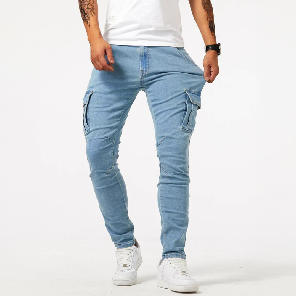 Slim Fit Cargo Jeans til Herrer