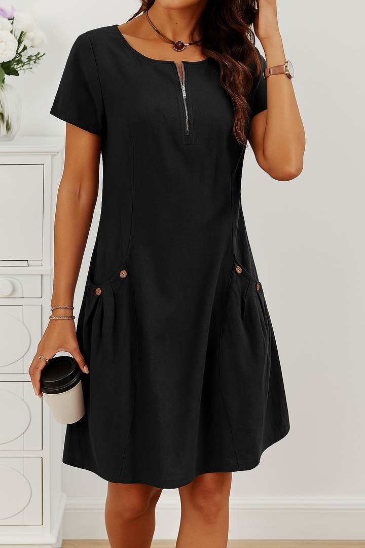 Clarissa™ | Sommerkjole med Knapdetaljer