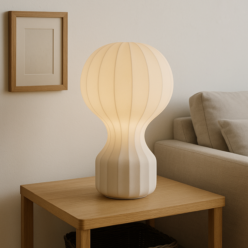 Wabi Sabi Silke Bordlampe med Blødt LED Lys