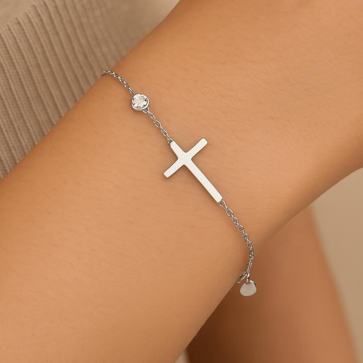 Sølv Faith Hjerte Armbånd