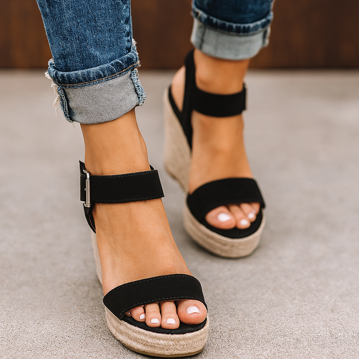 Jasmin | Dame Forårs Wedge Sandaler Med Åben Tå