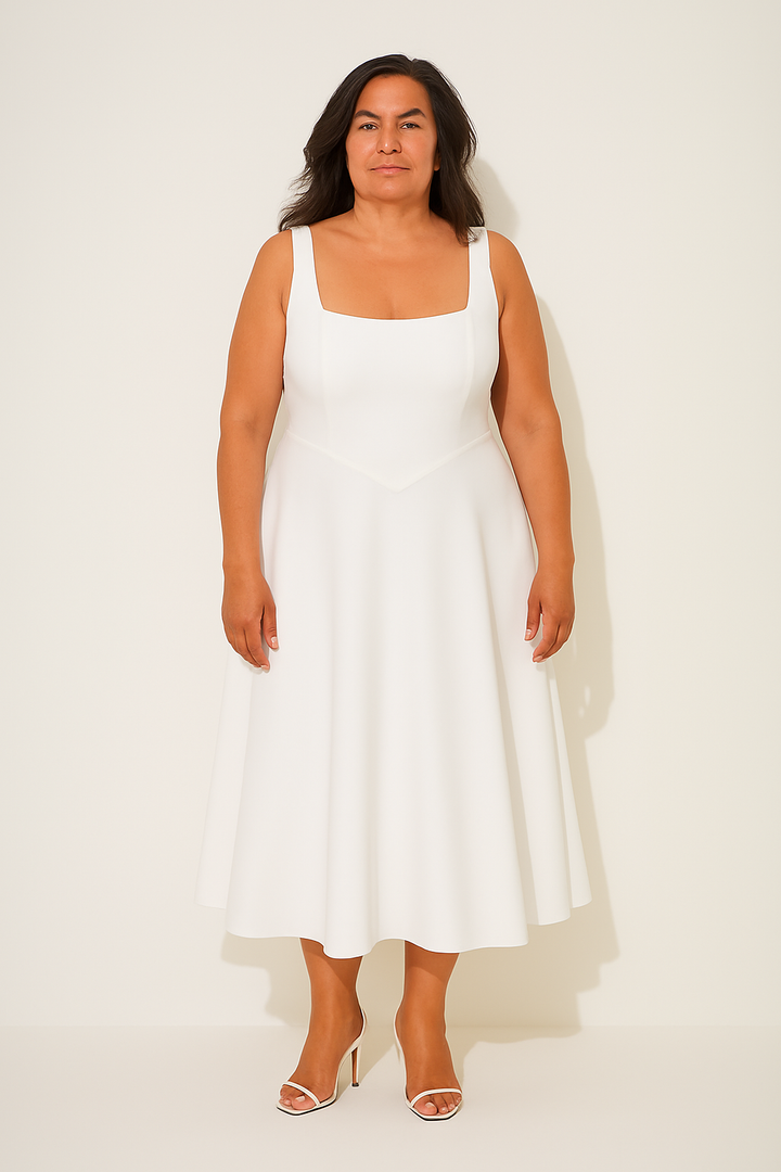 Angela™ | Tidløs Flowy Midi Kjole