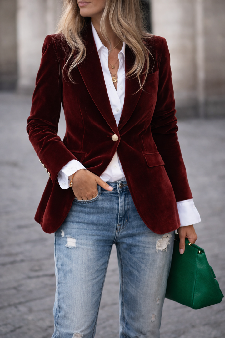 Carole™ | Elegant Velvet Blazer