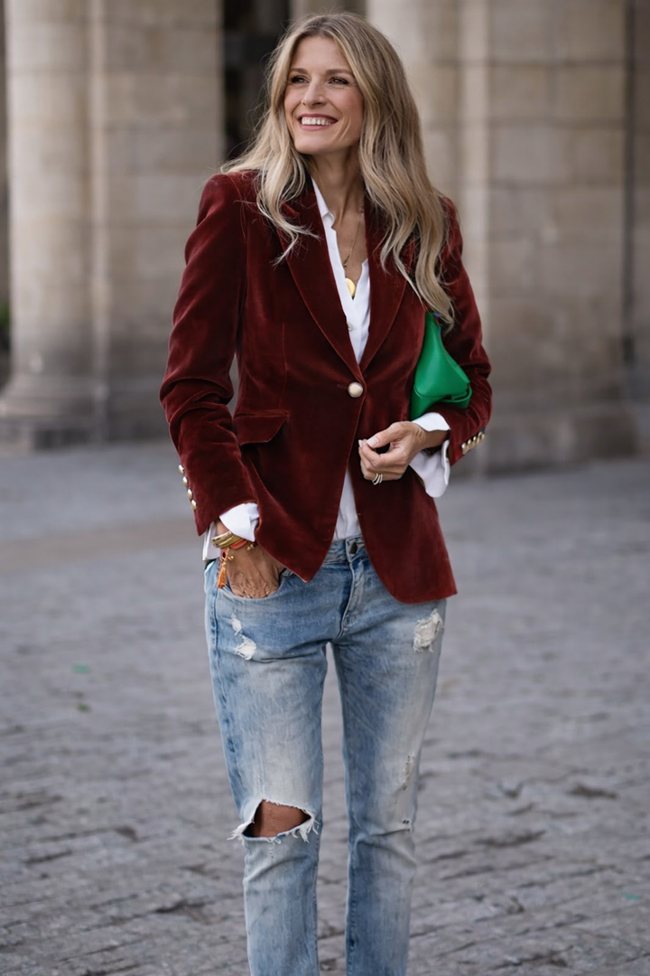 Carole™ | Elegant Velvet Blazer