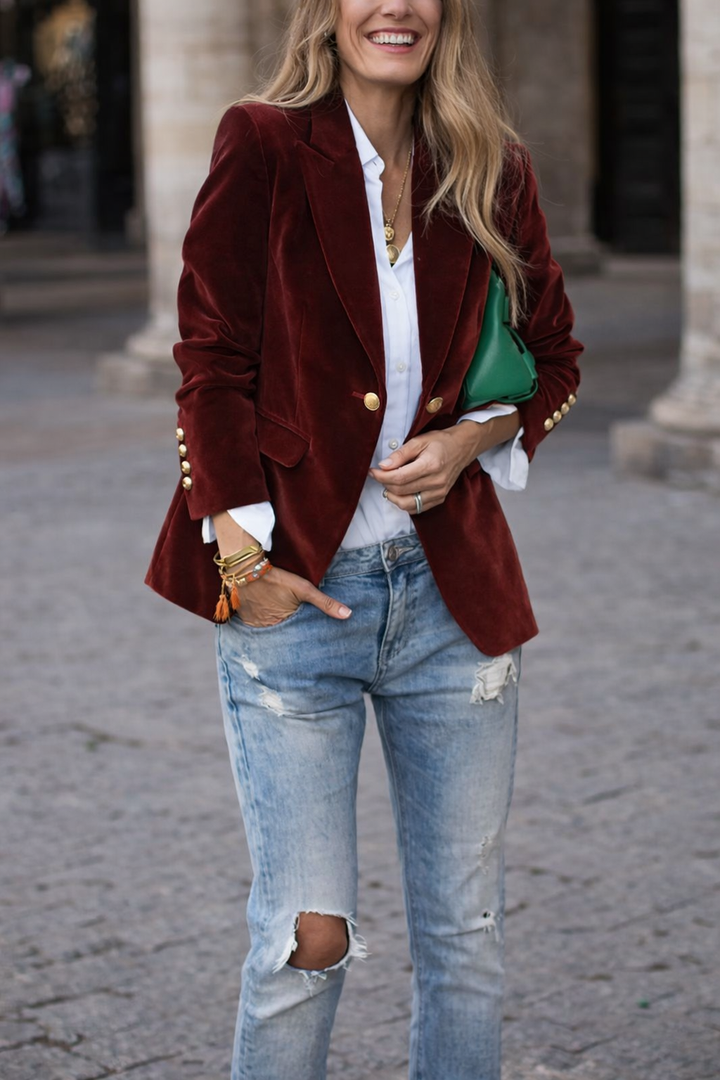 Carole™ | Elegant Velvet Blazer