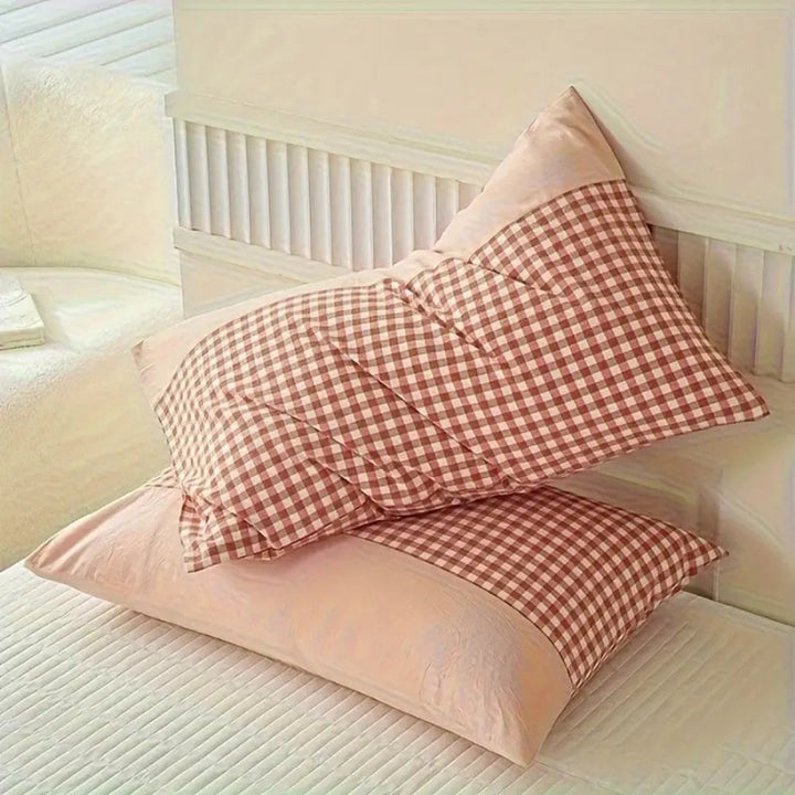 Gingham Mikrofiber Pudevårdsbetræk med Kuvertlukning