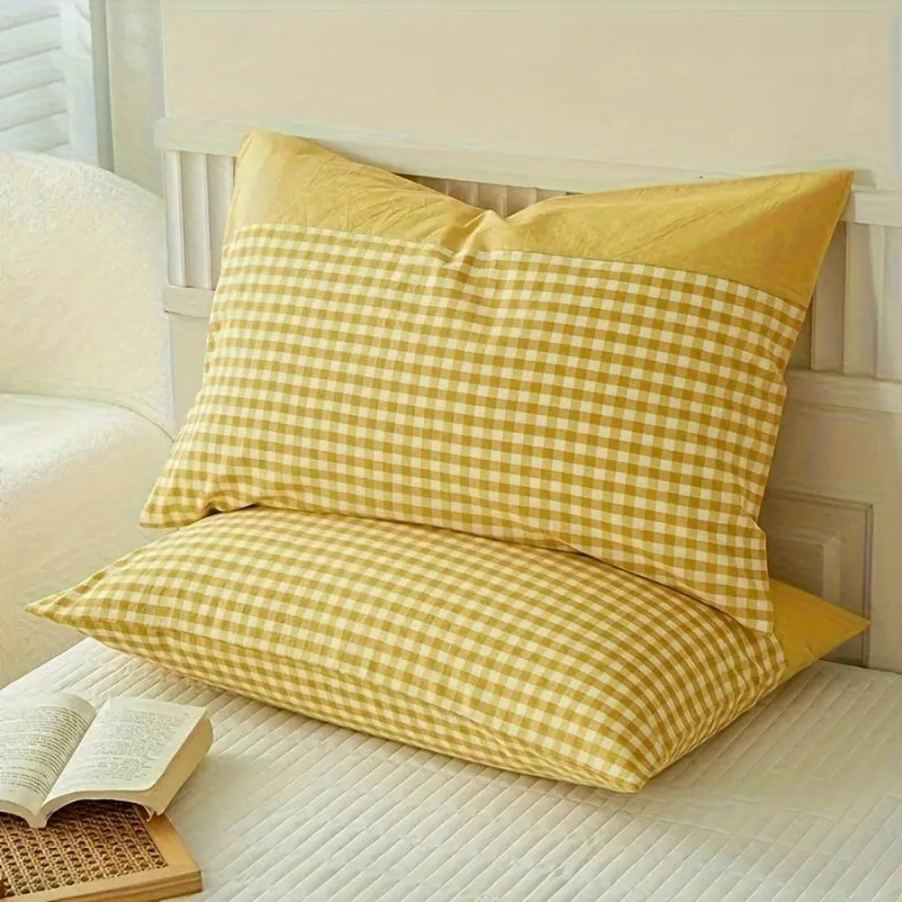 Gingham Mikrofiber Pudevårdsbetræk med Kuvertlukning
