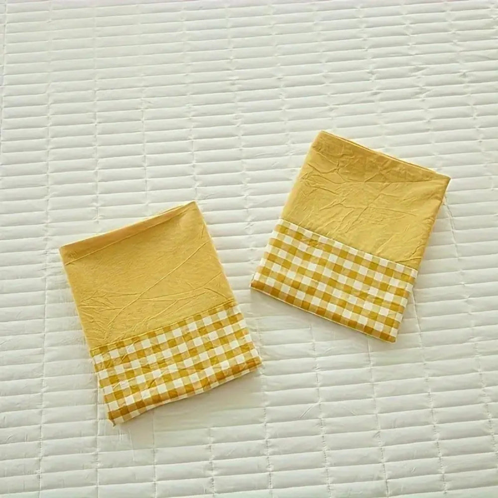 Gingham Mikrofiber Pudevårdsbetræk med Kuvertlukning