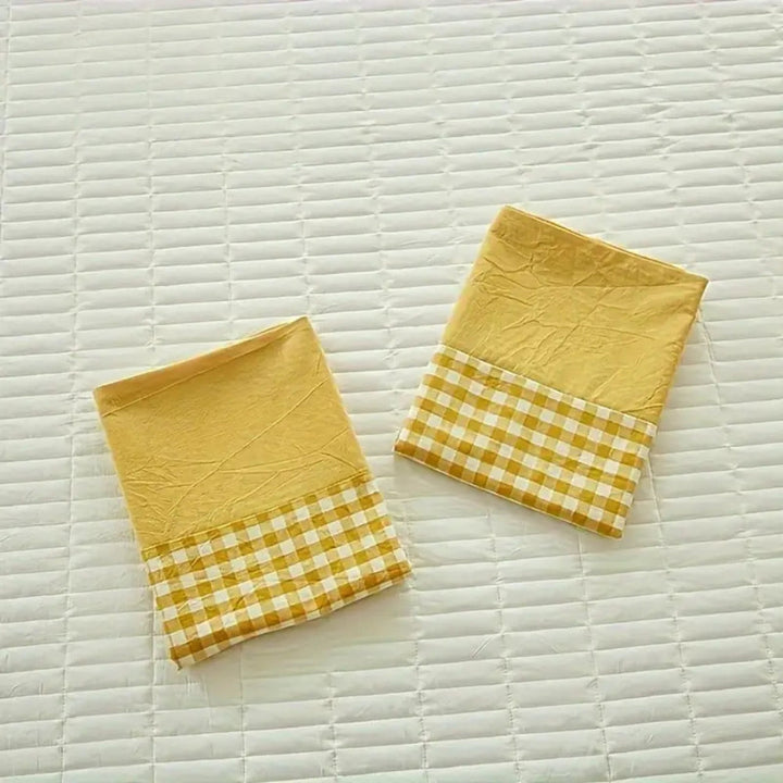 Gingham Mikrofiber Pudevårdsbetræk med Kuvertlukning