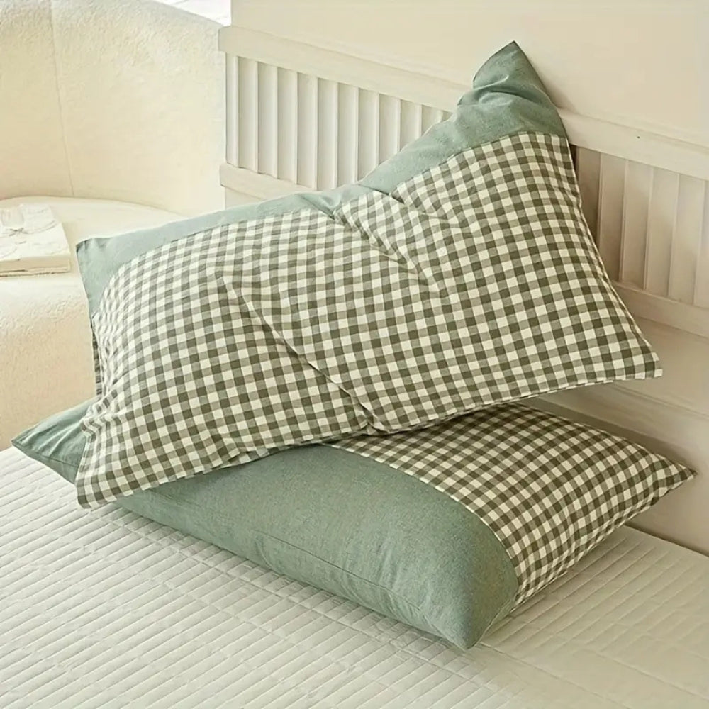 Gingham Mikrofiber Pudevårdsbetræk med Kuvertlukning