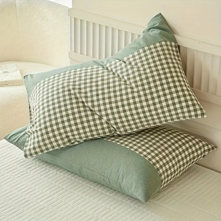 Gingham Mikrofiber Pudevårdsbetræk med Kuvertlukning