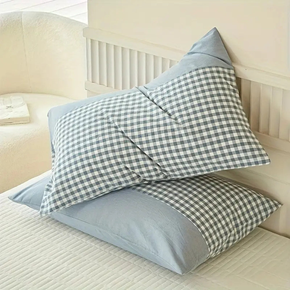 Gingham Mikrofiber Pudevårdsbetræk med Kuvertlukning