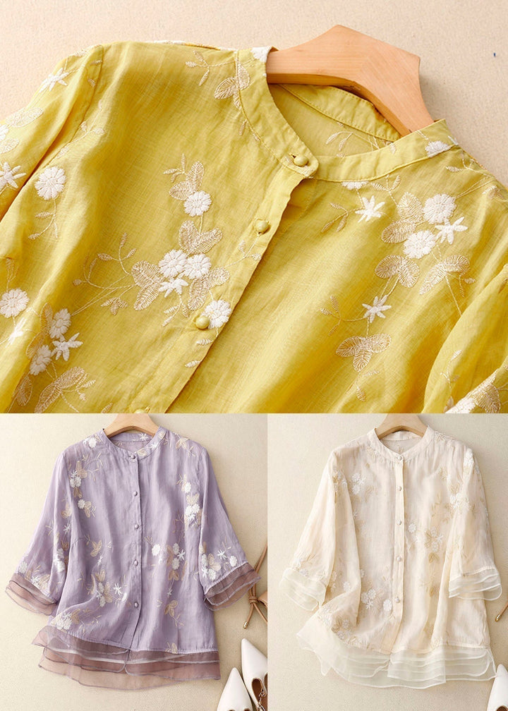 Kourtney™ | Elegant Bluse med Blomsterdetaljer