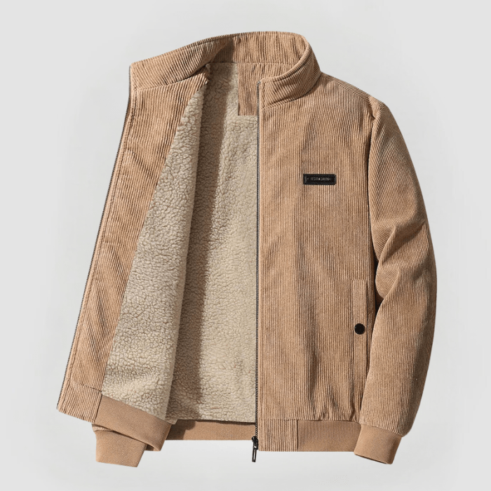 Cordjacke med Stehkrave og Varmt Futter