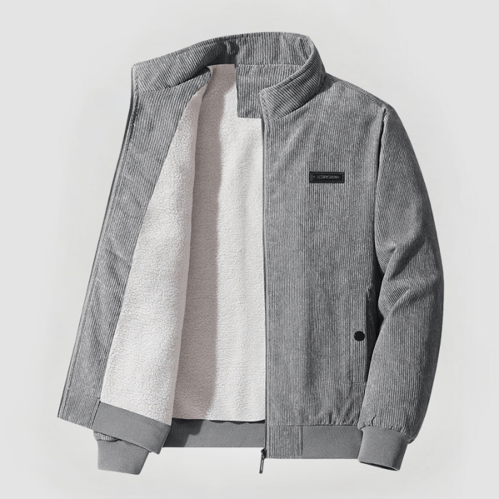 Cordjacke med Stehkrave og Varmt Futter