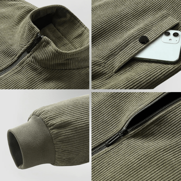 Cordjacke med Stehkrave og Varmt Futter