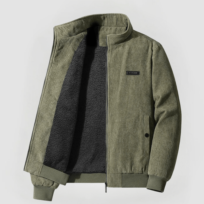 Cordjacke med Stehkrave og Varmt Futter