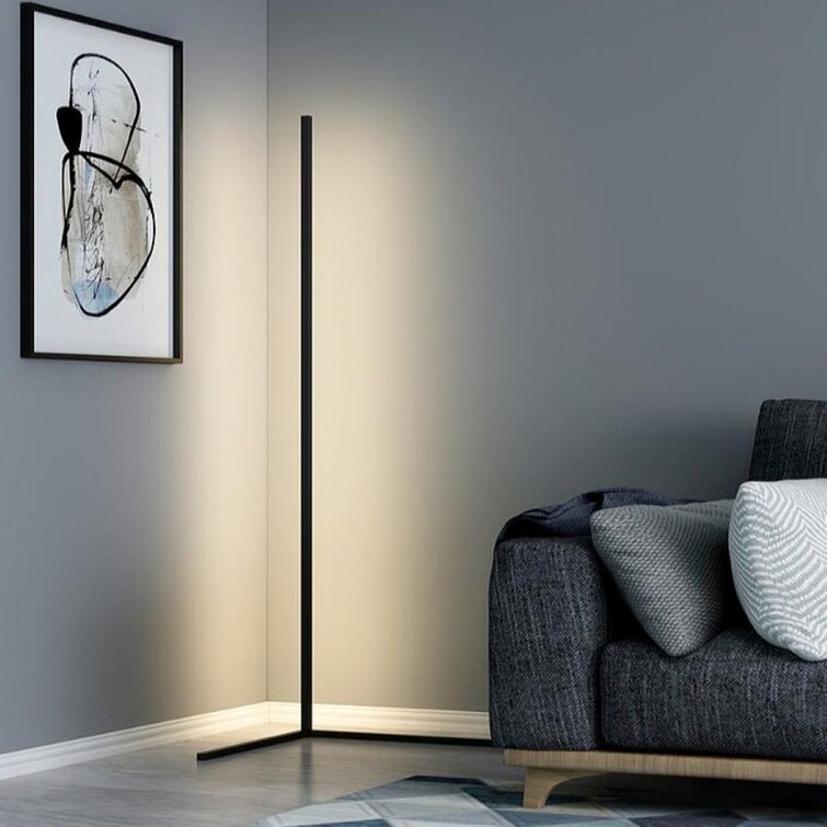 Moderne Hjørne LED Gulvlampe i Aluminium med Blød Belysning