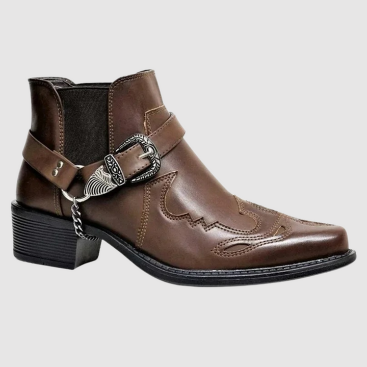 Cowboystøvler med lynlås og kædespænde